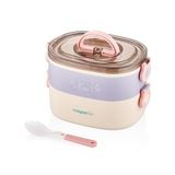 Vagonlife Portable Lunch Box İki Katlı Paslanmaz Çelik Kolay Kilitlenir Sefer Tası – 1900 Ml (Lila)