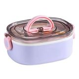 Vagonlife Portable Lunch Box Tek Katlı Paslanmaz Çelik Kolay Kilitlenir Sefer Tası – 1000 ml - Lila