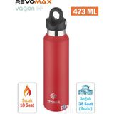 Vagonlife Revomax 473 ml Özel Kapak Sistemli 18SAAT Sıcak/36 Saat Soğuk Çelik Termos -473ML - Kırmızı