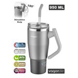 Vagonlife Rotate Handle Tumbler Cup 0.94Ml/34Oz Pipetli/Rahat İçim Vakumlu Paslanmaz Çelik Termos-Ffvgn1007-950Ml