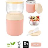 Vagonlife Storage Cup - Çorba - Yoğurt ve Yulaf Saklama Kabı - 700 ml - Pembe