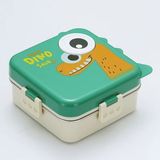 Vagonlife - Süper Dino Üç Bölmeli + Sos Kaseli Yeni Nesil Çocuk Beslenme Kutusu - Lunch Box 1190 Ml. - Yeşil