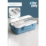 Vagonlife Tek Kat Çift Bölme Bento Lunch Box Ofis-Okul İçin Yeni Nesil Sefer Tası Paslanmaz Çelik 588