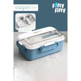 Vagonlife Tek Kat Çift Bölme Bento Lunch Box Ofis-Okul İçin Yeni Nesil Sefer Tası Paslanmaz Çelik 58
