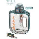 Vagonlife Tkk 1000 ml Çift Kullanım Pipetli rahat Içim Bpa Içermeyen Askılı Tritan Su Matarası FFTKK1022 1000 - Yeşil