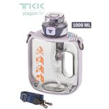 Vagonlife TKK 1000 ML Çift Kullanım Pipetli/Rahat içim Bpa İçermeyen Askılı Tritan Su Matarası FFTKK1022-1000