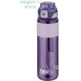 Vagonlife Tkk 1000 ml Çift Kullanım Pipetli/rahat Içim Bpa Içermeyen Taşıma Askılı Tritan Su Matarası FFTKK1020-1000 - Mor