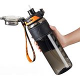 Vagonlife Tkk 1000ML Pipetli/pipetsiz Kullanıma Uygun Ölçü Skalalı Tritan Spor Matara - Siyah