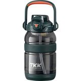 Vagonlife Tkk 1200ML Büyük Boy Yeni Koleksiyon Pipetli/pipetsiz Kullanım Boyun Askılı Kulplu Tritan Su Matara - Yeşil