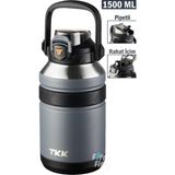 Vagonlife Tkk 1500 ml Profesyonel Kamp Matarası - Gri