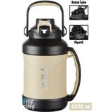 Vagonlife Tkk 1650 ml Profesyonel Kamp Matarası - Kırık Beyaz