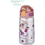 Vagonlife Tkk 500 ml Desenli Kalın Isırılamaz Pipetli Bpa Içermeyen Tritan Su Matarası FFTKK3002-500ML - Pembe