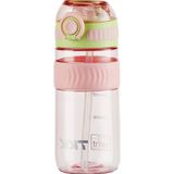 Vagonlife Tkk 550 ml Pipetli Bpa Içermeyen Taşıma Kulplu Tritan Su Matarası - Pembe