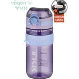 Vagonlife Tkk 550 ml Rahat Içim U Ağızlı Bpa Içermeyen Taşıma Kulplu Tritan Su Matarası FFTKK1016-550 ml - Mor