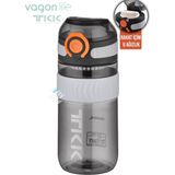 Vagonlife Tkk 550 ml Rahat Içim U Ağızlı Bpa Içermeyen Taşıma Kulplu Tritan Su Matarası FFTKK1016-550 ml - Siyah