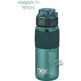 Vagonlife Tkk 600 ml Çift Kullanım Pipetli rahat Içim Bpa Içermeyen Taşıma Askılı Tritan Su Matarası FFTKK1019 600 - Mor