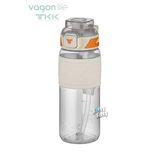 Vagonlife TKK 600 ML Çift Kullanım Pipetli/Rahat içim Bpa İçermeyen Taşıma Askılı Tritan Su Matarası FFTKK1019