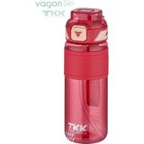 Vagonlife Tkk 800 ml Çift Kullanım Pipetli/rahat Içim Bpa Içermeyen Taşıma Askılı Tritan Su Matarası FFTKK1020-800ML - Kırmızı