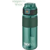 Vagonlife Tkk 800 ml Çift Kullanım Pipetli/rahat Içim Bpa Içermeyen Taşıma Askılı Tritan Su Matarası FFTKK1020-800ML - Yeşil