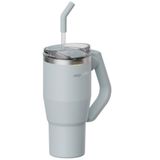 Vagonlife Tumbler 950 ml Pipetli Pipetsiz Kullanım Fonksiyonel Kulplu Paslanmaz Açık Mavi Çelik Termos