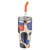 Vagonlife Tumbler Özel Desenli Cup 590 ml Lacivert Vakumlu Paslanmaz Çelik Termos