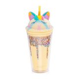 Vagonlife Unicorn Bardak 450 ml Pipetli Krem Renkli Plastik Hafif ve Taşınabilir