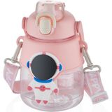 Vagonlife Uzay Temalı Polikarbon Matara 1250 ml Askılı ve Kulplu - 6GA-Pembe