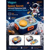 Vagonlife Vagon Space Secret Astronot Paslanmaz Çelik Lunch Box Beslenme Kutusu VGN-2637 - Standart - Çok Renkli