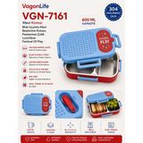 Vagonlife VGN-7161 Blok Uyumlu Mavi Kırmızı Paslanmaz Çelik Lunch Box Beslenme Kutusu - Standart - Çok Renkli