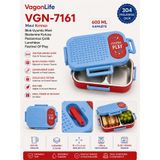 VagonLife VGN-7161 Blok Uyumlu Mavi Kırmızı Paslanmaz Çelik Lunch Box Beslenme Kutusu