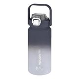 Vagonlife VGN2213 T Siyah Beyaz 1500 ml Pipetli pipetsiz Kullanım Çift Renk Softtouch Motivasyon Matarası