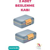 VAGONLİFE2Lİ Beslenme Kutusu (2 Adet Gönderilecektir) - Gri