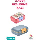 VAGONLİFE2Lİ Beslenme Kutusu (2 Adet Gönderilecektir) - Pembe - Gri