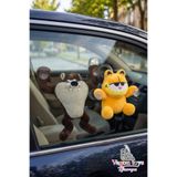 vagontoys Garfield ve Tazmanya Canavarı Vantuzlu Araç Camı Peluş İkili Set – 22 cm & 30 cm Yumuşak Araç İçi Aksesuar & Komik Hediye