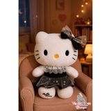 vagontoys Hello Kitty Peluş Oyuncak Siyah Yıldızlı Tül Elbiseli Dantel Yakalı Uyku Arkadaşı – 30 cm Yumuşak Kız Çocuk & Sevgili Hediyesi