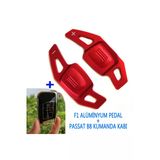 Vagparts Passat B8 Kırmızı F1 Vites Kulakçıkları - Passat B8 F1 Direksiyon Kulakcık Pedal
