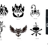 Vahşi Hayvanlar Spray Tattoo Geçici Sprey Dövme Seti