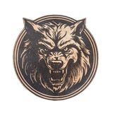 Vahşi Kurt -Yuvarlak Deri Peç - Arma - Wolf Leather Patch