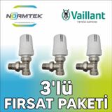 Vaillant Köşe Termostatik Radyatör Vanası 1/2" (3'lü Paket)
