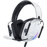 Vakedy HW12 Kablolu Oyun Kulaklığı Xbox Series X|S, Xbox One, PS4, Switch, PC, PS5 için Gürültü Önleyici Esnek Mikrofonlu (Beyaz)