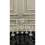 Vakıf Home 6 Adet Ayaklı Kristal Kesme El Işi Gold Kahve Yanı Su Bardağı 180 ml - Beyaz Altın