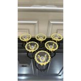 Vakıf home 6 Adet Metal Ayaklı Döküm Gold Cam Kahve Yanı Lokumluk Drajelik Sunumluk