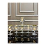 Vakıf home Bohemia Kristal Ayaklı Gold İncili Model Kahve Yanı Su Bardağı 250 ml