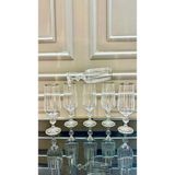 Vakıf Home Bohemia Kristal Ayaklı Gümüş Renk Kesme El Işi Kahve Yanı Su Bardağı 180 ml - 6 Adet