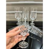Vakıf Home Bohemia Kristal Ayaklı Kesme El Işi Kahve Yanı Su Bardağı 6 Adet 180 ml - 001 - Beyaz - 180 cc