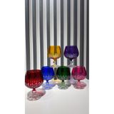 Vakıf home Bohemia Kristal El İşi Renkli Ayaklı Kahve Yanı Su Bardağı