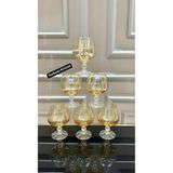Vakıf home Bohemia Kristal Gold Ayaklı Kahve Yanı Su Bardağı 250 ml