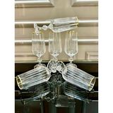 Vakıf Home Bohemia Kristal Gold Ayaklı Kesme El Işi Kahve Yanı Su Bardağı - Beyaz - 001 - Beyaz