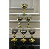 Vakıf home Bohemıa Kristal Gold Ayaklı Titanyum Kaplama Kahve Yanı Su Bardağı