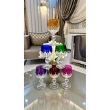 Vakıf home Bohemia Kristal Renkli 150 ml Sterna Ayaklı Kahve Yanı Su Bardağı